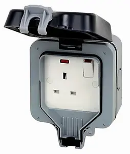 BG 13A Grey 1 gang Outdoor Weatherproof switched socket