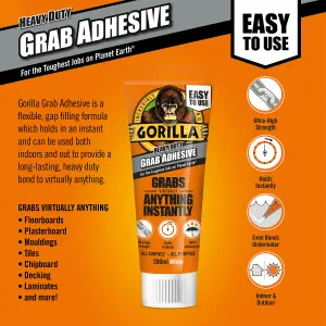 Gorilla Glue Waterproof White Grab adhesive 200ml 0.33kg