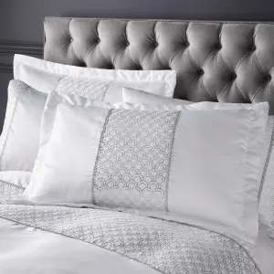 Catherine Lansfield Deco Sequin Quilted Pillow sham Pair White