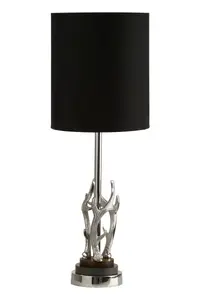 Interiors by Premier Antler & Marble Base Table Lamp, Christmas Theme Table Lamp for Study Table, Side Table, Black Table Lamp