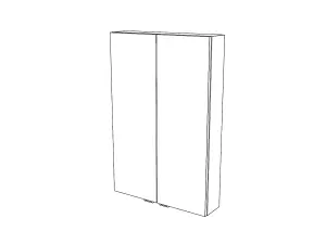 GoodHome Imandra Gloss Grey Double Bathroom Wall cabinet (H)90cm (W)60cm