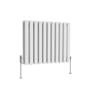 Rinse Bathrooms 600 x 760mm White Horizontal Designer Radiator Rad Double Column Radiator Rad Rectangular Flat Panel