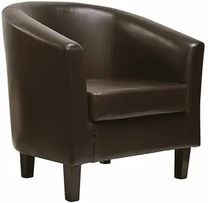 Tub Chair Faux Leather Arm Chair Brown by MCC