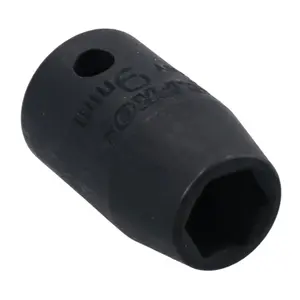 9mm 3/8in Drive Shallow Stubby Metric Impacted Socket 6 Sided Single Hex