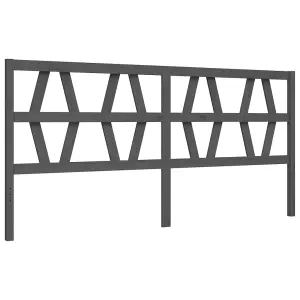 Berkfield Bed Frame with Headboard Grey 200x200 cm Solid Wood