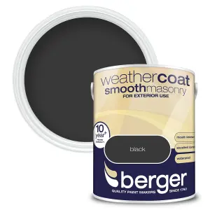 Berger Weathercoat Masonry Paint Black - 5L