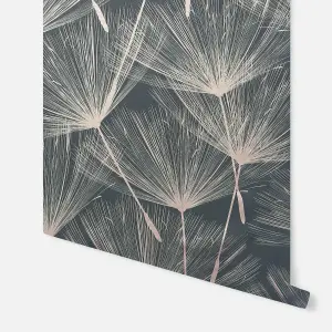 Arthouse Harmony Dandelion Charcoal/Rose Gld Wallpaper