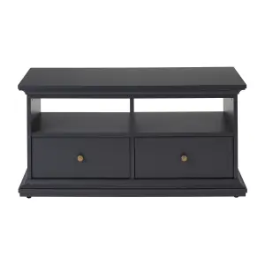 Paris Grey TV stand with 2 shelves, (H)50.7cm x (W)102cm x (D)41.6cm