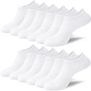 12 Pairs Unisex Sports Ankle Socks Cosy Walking Quality 6-11 Uk Comfy White