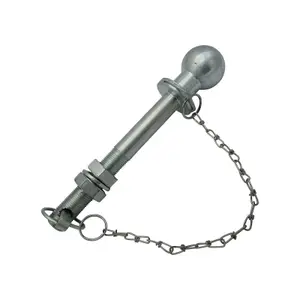 50MM Tow Ball Pin Long Shank 32MM Thread & Chain (1 1/4" 3 Ton Tractor ATV Quad Trailer Hitch)