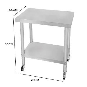 Catering Workbench Table - 76cm x 45cm x 86cm