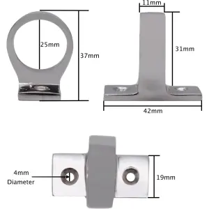 AFIT Polished Chrome Sash Ring Eye Window Lift 45mm