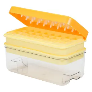 Ice Cube Tray - Cube Ice Ice Trays with Lid & Bin for Freezer - Mini Ice Cube Maker - 64pcs Easy Ice Cube Removal