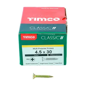 TIMCO Classic Multi-Purpose Countersunk Gold Woodscrews - 4.5 x 30 (200pcs)