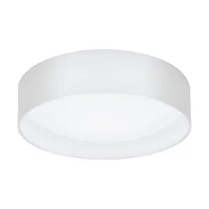 Flush Ceiling Light Colour White Shade White Fabric Bulb LED 11W Included