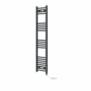 Rinse Bathrooms 800W Electric Heated Warming Towel Rail Bathroom Radiator Anthracite - 1400x300mm