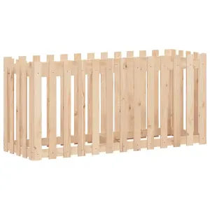 Berkfield Garden Raised Bed with Fence Design 150x50x70 cm Solid Wood Pine