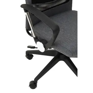 Interiors by Premier Brent Black Mesh And Grey Fabric Home Office Chair