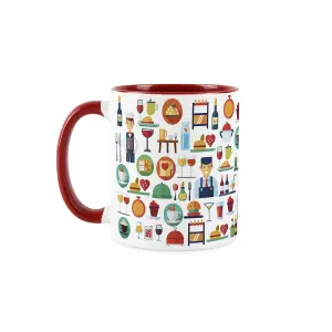 Waiter Mug - Humorous Dinner Service Hospitality Themed Novelty Gifts - Tea/Coffee Hot Drinks Red Ceramic Cup Present