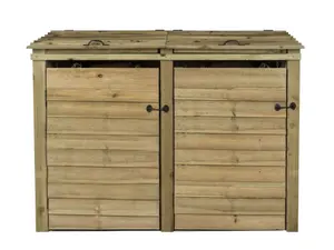 Wooden Wheelie Bin Store (Double, Light green (Natural)