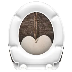 SCHÜTTE Duroplast Toilet Seat with Soft-Close WOOD HEART Printed