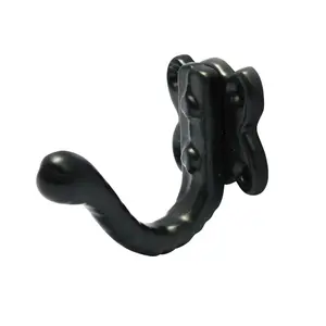 Black Steel U-shaped Single Hook (H)39mm (W)64mm