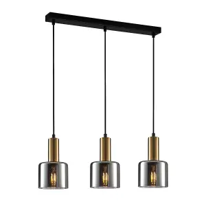 Luminosa Santia Modern 3 Light Bar Pendant Ceiling Light, E27