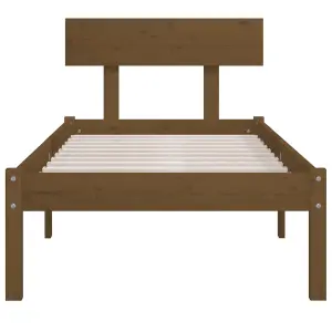 Berkfield Bed Frame Honey Brown Solid Wood Pine 90x190 cm Single