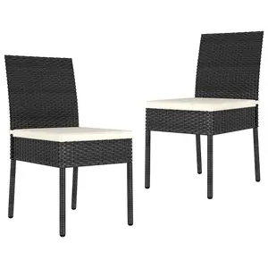 Berkfield Garden Dining Chairs 2 pcs Poly Rattan Black