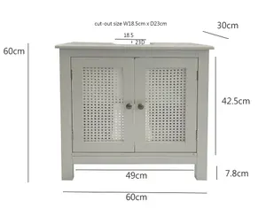 Vera Bathroom Storage Under Sink Cabinet, White