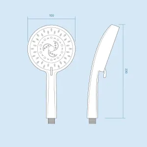 Nes Home Bathroom Shower Handset 5 Mode Chrome Finish Round Design