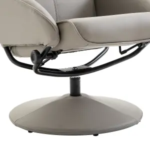 HOMCOM Swivel Armchair with Footstool and Adjustable Backrest Grey