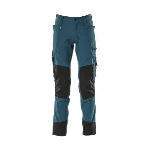 Mascot Advanced Stretch Trousers with Kneepad Pockets - Dark Petroleum   (48.5) (Leg Length - Regular)