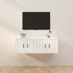 Berkfield Wall-mounted TV Cabinets 2 pcs High Gloss White 57x34.5x40 cm