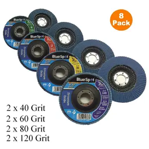 Home.smart 8 x Mixed Grit Flap Discs 115mm Zirconium Oxide Angle Grinder Sanding Wheels 4.5 Inch