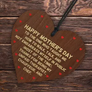 Red Ocean Wooden Heart Gift For Mothers Day For Mum From Daughter Son Funny Mothers Day Gifts For A Mum With Sense Of Humour