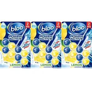 Bloo Power Active Toilet Rim Block Lemon 100g x 3