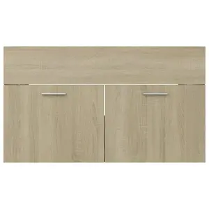 Saona 800mm Single Bathroom Vanity with Integrated Ceramic Basin Sonoma Oak