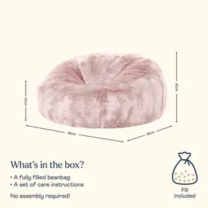 icon Hacienda Classic Faux Fur Bean Bag Chair Light Pink