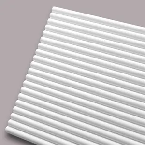 White Modern Fluted Wall Panels Wood Effect