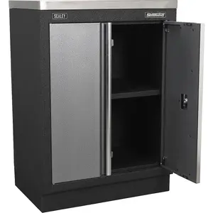 680mm Modular 2 Door Floor Cabinet with Adjustable Shelf and Aluminium Handles