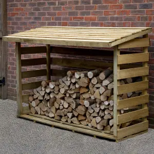 Forest Garden Large Wooden 6x3 ft Pent Log store