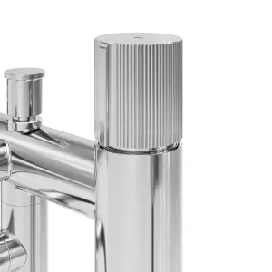 GoodHome Levanna Gloss Chrome effect Deck-mounted Bath mixer tap with shower kit