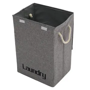 Fabric Laundry Hamper with Handles Grey