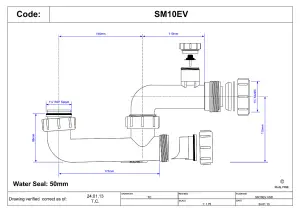 McAlpine SM10EV 60mm Seal Anti-Syphon Extended Body Bath Trap