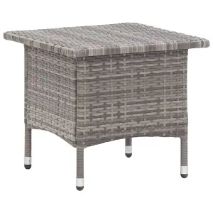 Berkfield Tea Table Grey 50x50x47 cm Poly Rattan