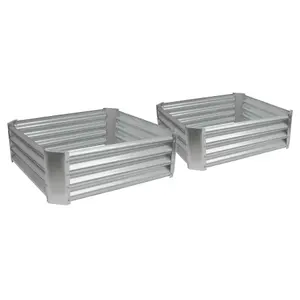 Square Galvanised Steel Raised Garden Beds - 90cm x 90cm - 2pc