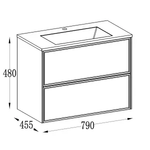 Jenner White Wall Hung Vanity Unit & Basin Set (W)800mm (H)500mm