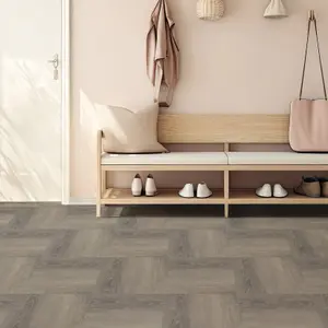 Floor Tile Wood 30.5x30.5cm Taupe 10 Tiles Per Pack