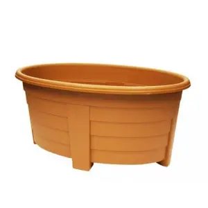 Grosvenor Oval Plastic Planter Terracotta (55cm)